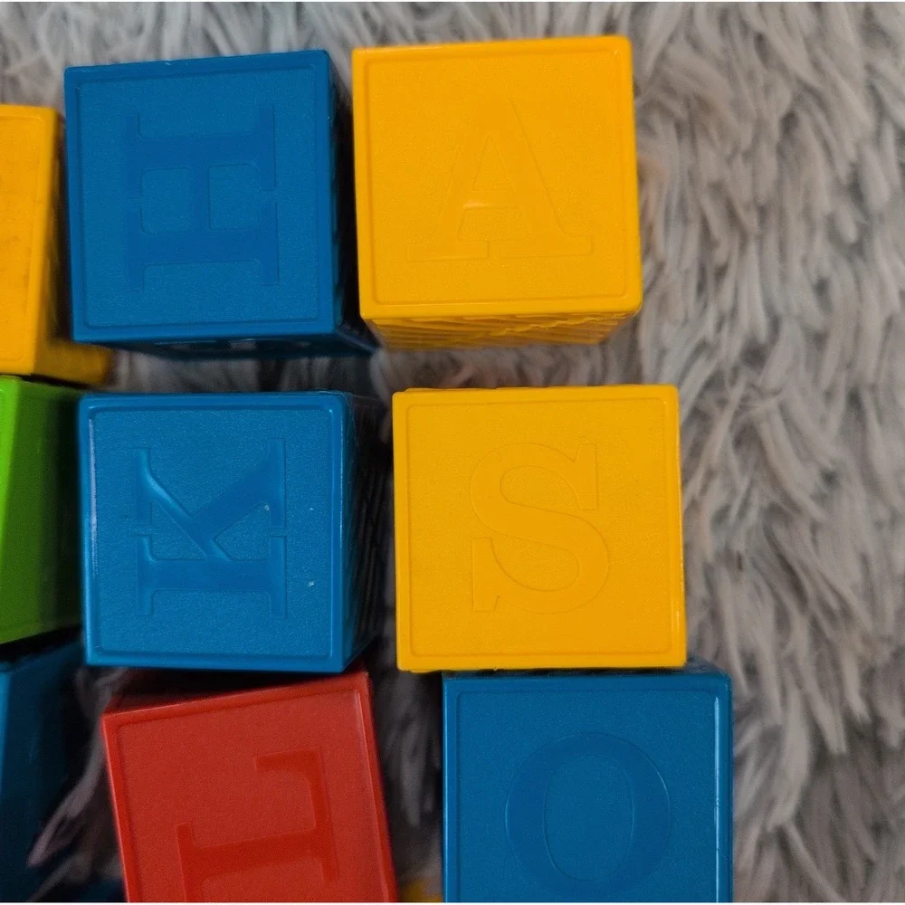 Vintage Tupperware Toys Alphabet ABC Blocks Lot of 29 Homeschool Learning